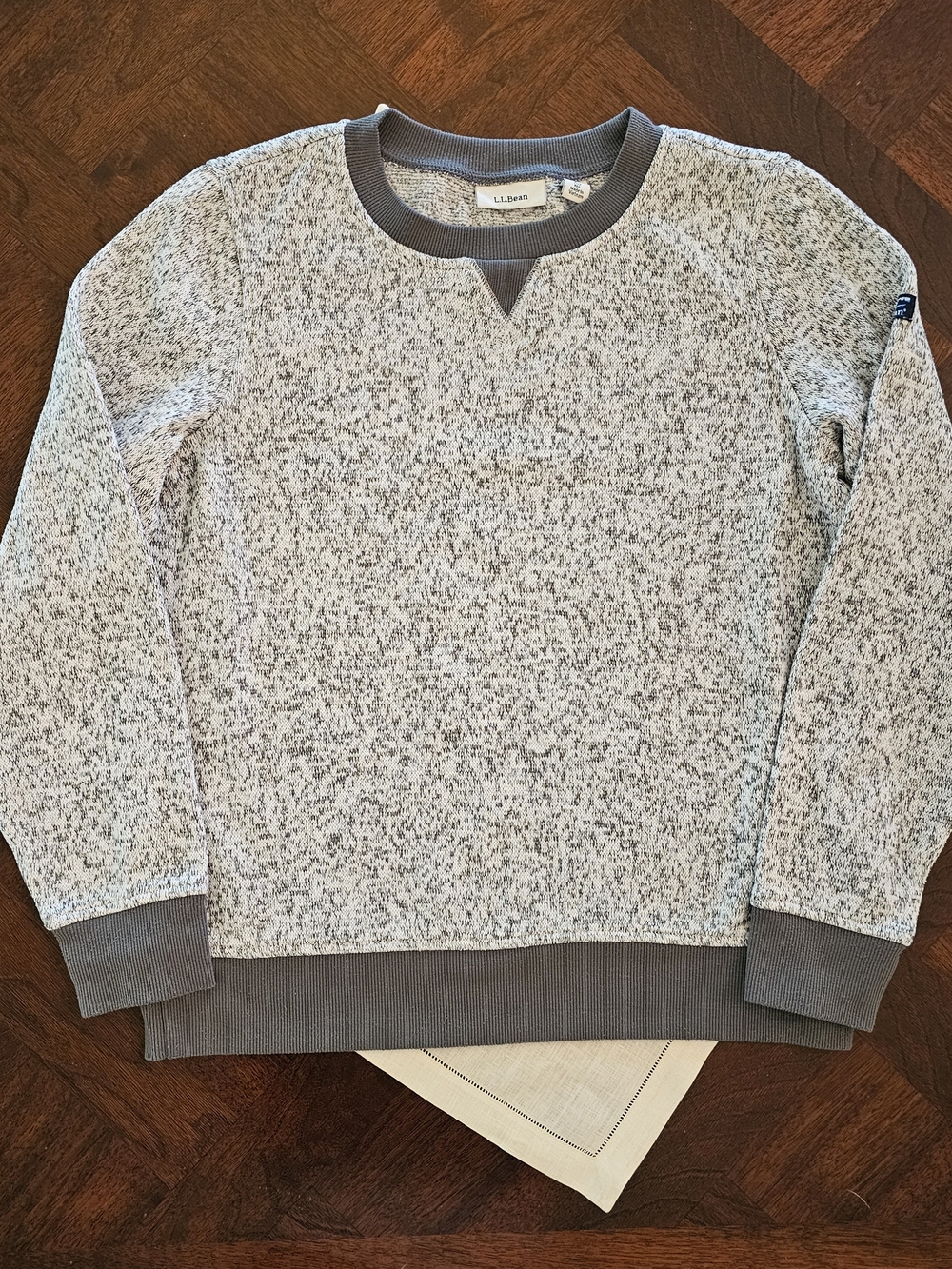 L.L. Bean Sweater Fleece Crewneck Pullover Top Gray XS Regular
